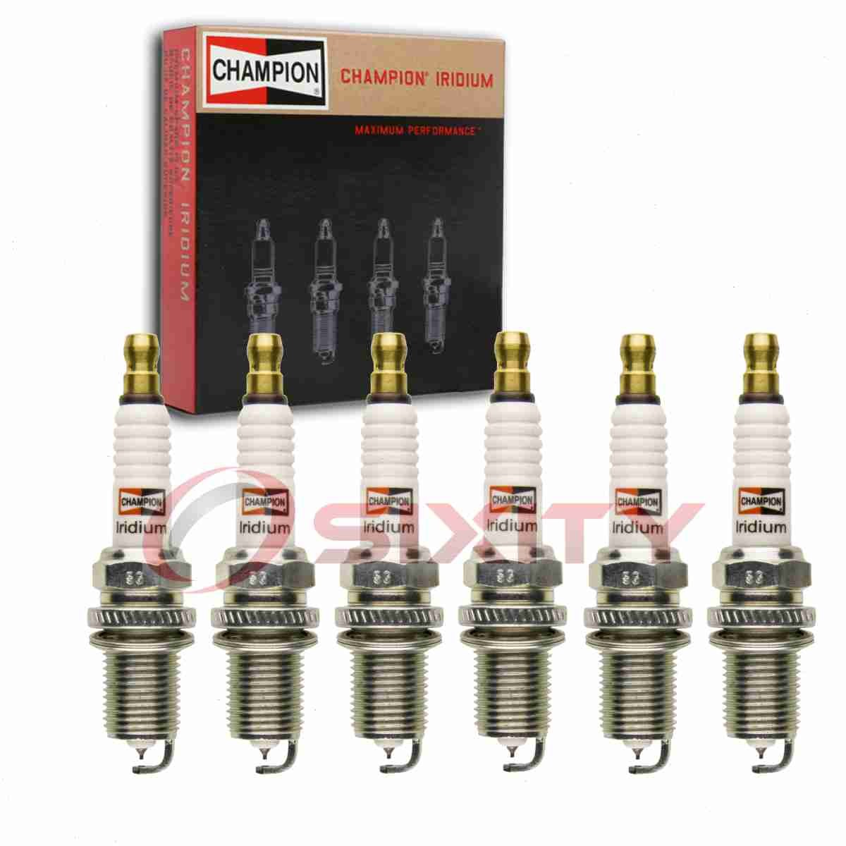 6 pc Champion Iridium Spark Plugs for 1986-1997 Toyota Supra 3.0L L6 sq