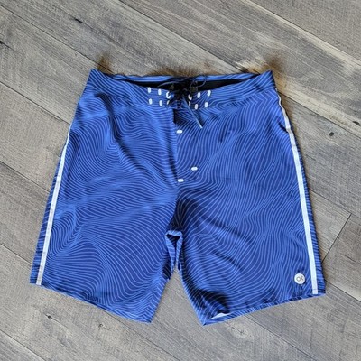 Outerknown Apex Boardshorts 32 Blue Performance Ultralight Surf Swim Trunk 9''