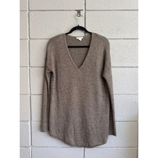 Helmut Lang Chunky Wool Blend V-Neck Sweater size XS/S in Charcoal
