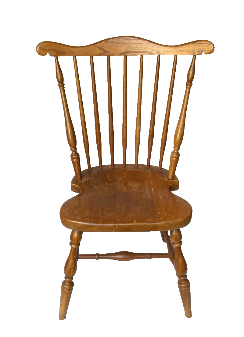 Vintage Harden Solid Cherry Fan Back Windsor Chair - Made in New