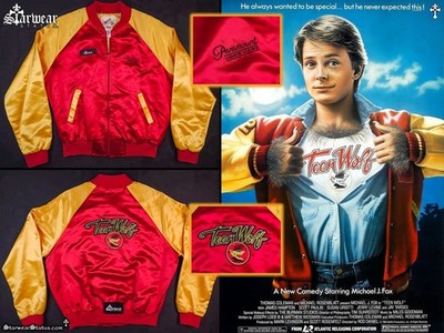  Holy Grail  Vintage 80's TEEN WOLF (1985) CAST CREW Satin Letterman Jacket XL