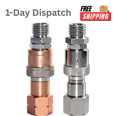 JZWELD Oxy-Acetylene Quick Connects 9/16''-18 B for Torch Brass
