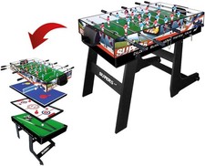 Calcio Balilla Pieghevole Tavolo Multigioco Bambini 5 in 1 Calcio Balilla, Bi...