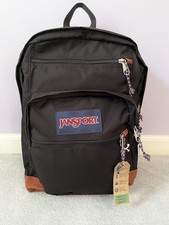 JanSport Cool Student Backpack Black School Bookbag New
