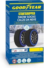 Goodyear Calze da Neve Star Gripper Omologate Italia EN 16662-1:2020 Due Catene da Neve in Tessuto per Auto, Snow Sock Taglia S, per R13 - R17 (Misure per Pneumatici Dettagliate all'Interno) - 2