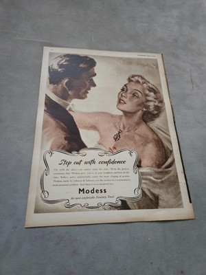 TBOOK35 ZEITSCHRIFTENWERBUNG 12X9'' MODESS - DAS BEQUEMSTE SANITÄRHANDTUCH 