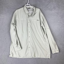 Eddie Bauer Shirt Mens T2XL Green Plaid Long Sleeve Outdoor Hiking Button Up