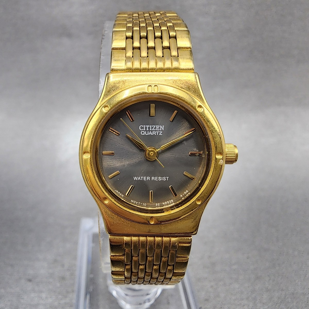 Vintage Gold Citizen Watch with Round Detailed Dial Citizen Unisex Gold Tone Watch, Round Dial, Date and Day  main image 2