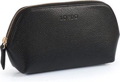 Genuine Leather Makeup Bag   Cosmetic Pouch, Travel Organizer, Toiletry Clutch f