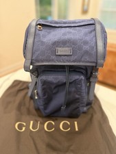 GUCCI GG Nylon Backpack Navy Blue 510336