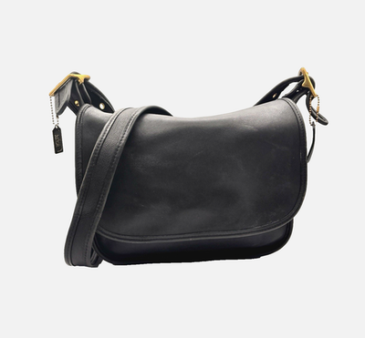 Vintage COACH #9951 Patricia's Legacy Black Leather Front Flap