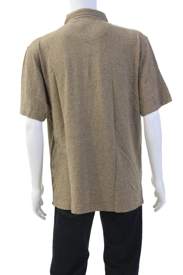 Joseph Abboud Hombre Mangas Cortas Cuello Básico Polo Camiseta Marrón Talla L Foto 3 de 4