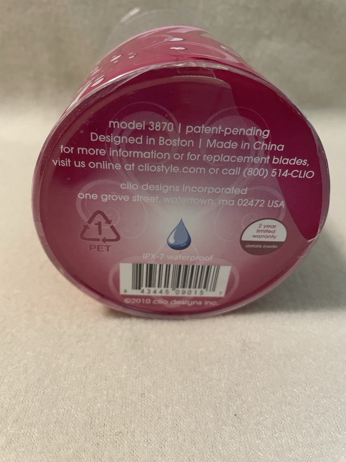 Clio Palm Perfect Pro 3870 Shaver Rechargeable Women Wet or Dry Pink + White NEW