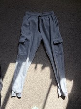 Kids Medium Sweatpants Grey with Side Pockets Elastic Waist