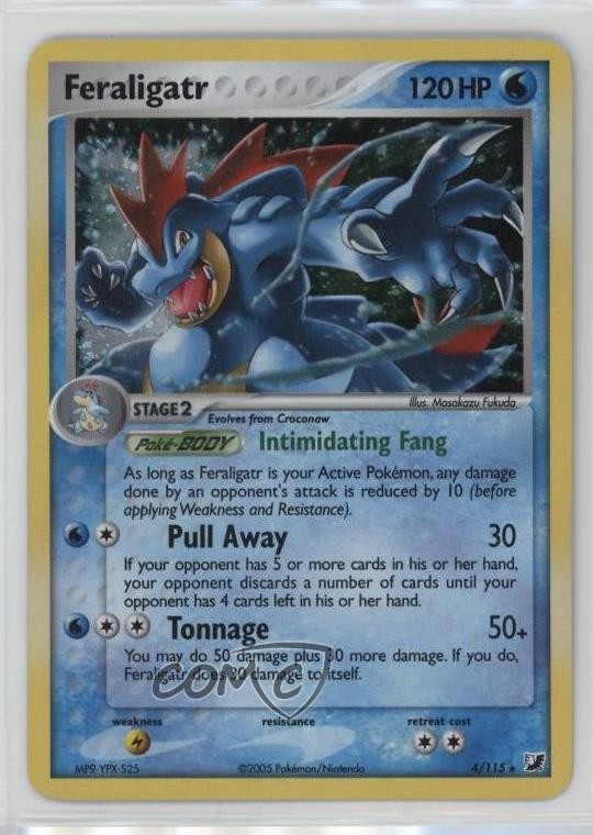 Feraligatr Holo Pokemon EX Unseen Forces #4 2005