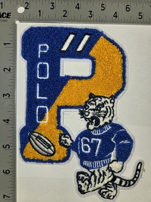 POLO RALPH LAUREN PATCHES PRE-OWNED BLUE/YELLOW 67 TIGER ''P''  PATCH