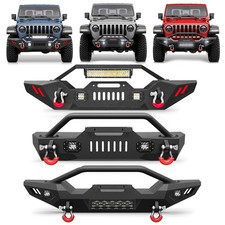 Steel Front Bumper W Winch Plate For 2007-2025 Jeep Wrangler Jkjlgladiator Jt