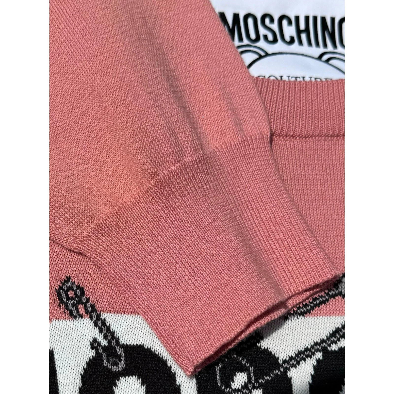 MOSCHINO Vestito Orsacchiotto Rosa Donna Couture Felpa NUOVO con Etichette Large