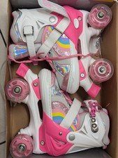 Medium Girls Rollerskates Adjustable Brand New In Box Rainbow Cute