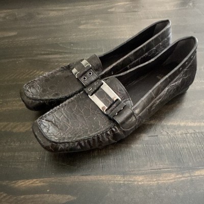 Stuart Weitzman Loafer Flat Size 10.5 M Brown Leather Unisex Slip On Shoes