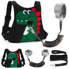 Toddler Safety Harness Leash Anti-Lost Wrist Link Adjustable Black 2 Ages 1-5
