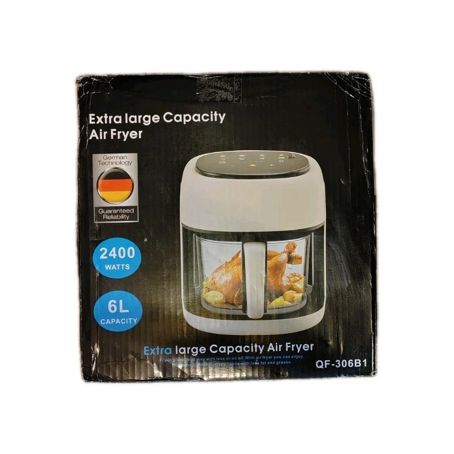 Silver Crest QF-306B1 Air Fryer Extra Large Cap LCD Touch Control W/Glass Basket
Opens in a new wind