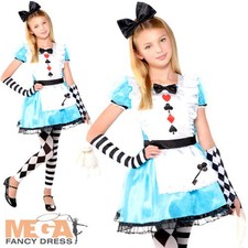 Alice Girls Fancy Dress Fairy Tale Book Day Week Wonderland Childs Kids Costume