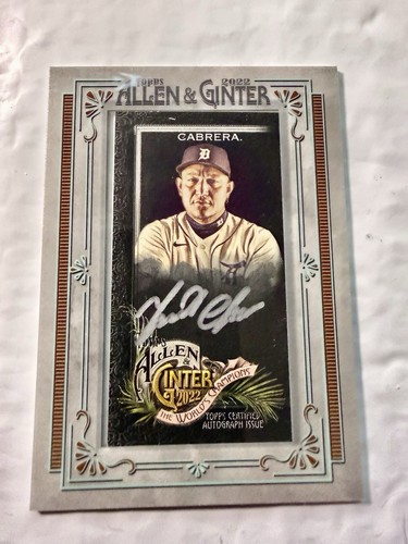 Miguel Cabrera #MA-MC 2022 Topps Allen & Ginter Mini Autographs card
