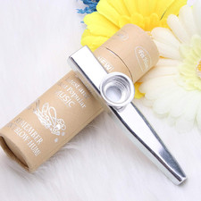 Kazoo Silver Aluminum Alloy with Five Membrane Flute Diaphragm Mouth Kazoos Musi