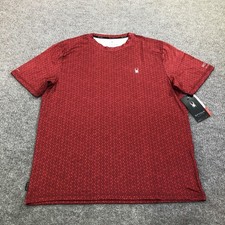 Spyder Rash Guard Shirt Mens Medium Red Geometric UPF 30 Swim Quick Dry Surf