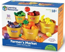Learning Resources Farmer's Market Color Sorting Fruits  Vegetables Toy - New