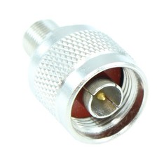 Coax F-Type Female to N-type Male Adapter Threaded Nickel Plated