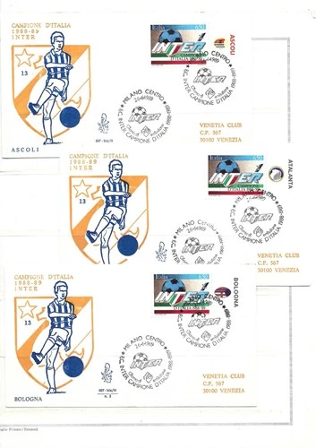 L25) No. 18 FDC Italy Republic 1989 Venetzia Club Inter football complete