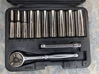 Craftsman 9-34781 12pc Socket Wrench (43174) Set In Black Hard