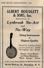 1927 NU-WAY BANJO STRINGED INSTRUMENTS HOUDLETT VINTAGE ADVERTISMENT 37-90