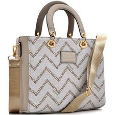 Borsa Firmata COVERI ACTIVE new Bauletto borsetta nera Donna fantasia logo Zip T