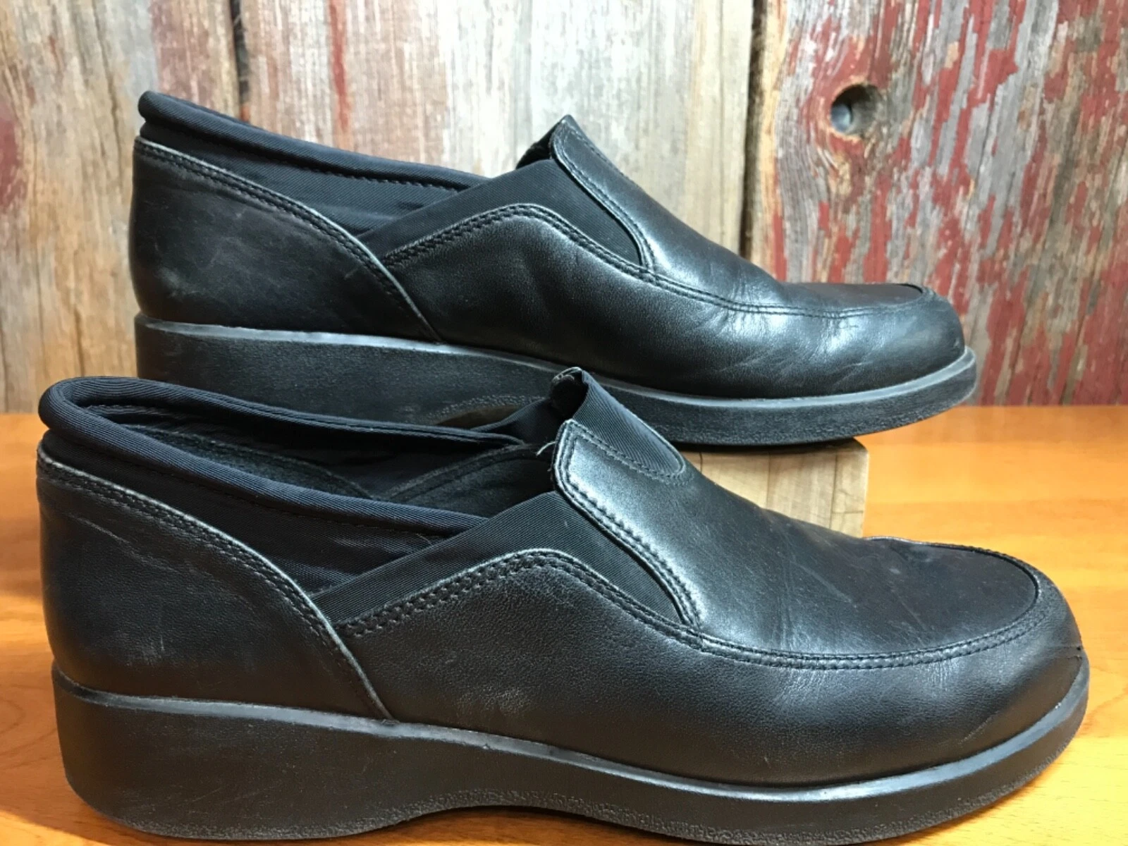 mocassini clarks comfort in pelle 38287 uomo taglia 9 5M nero............a7
