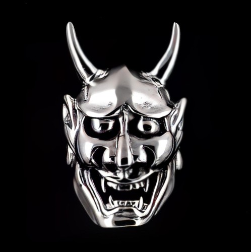 Vintage Japanese Demon Mask Wallet Snap, Concho, Leather Craft, for Wallets