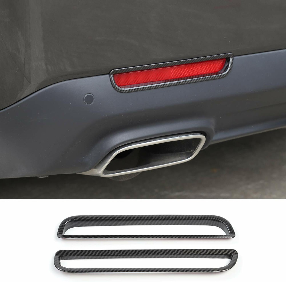Rear Fog Light Frame Lamp Trim Accessories for Dodge Challenger 15+ Carbon Fiber