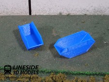 2 x 1:48 Scale O Gauge 6 Yard Skips (LS3012) 3D Printed Model (Blue)