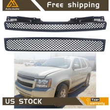 Front Hood Bumper Grille Black Mesh Grill For 2007-2014 Tahoe/Suburban/Avalanche