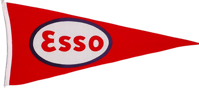 Esso Oel Benzin Tankstelle Fahne 100x40 Wimpel Reklame Vintage 50er60er Oldtimer