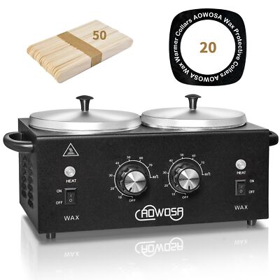 Professional Hair Removal Kit - Wax Warmer Machine with Double Pot, Large Cap...