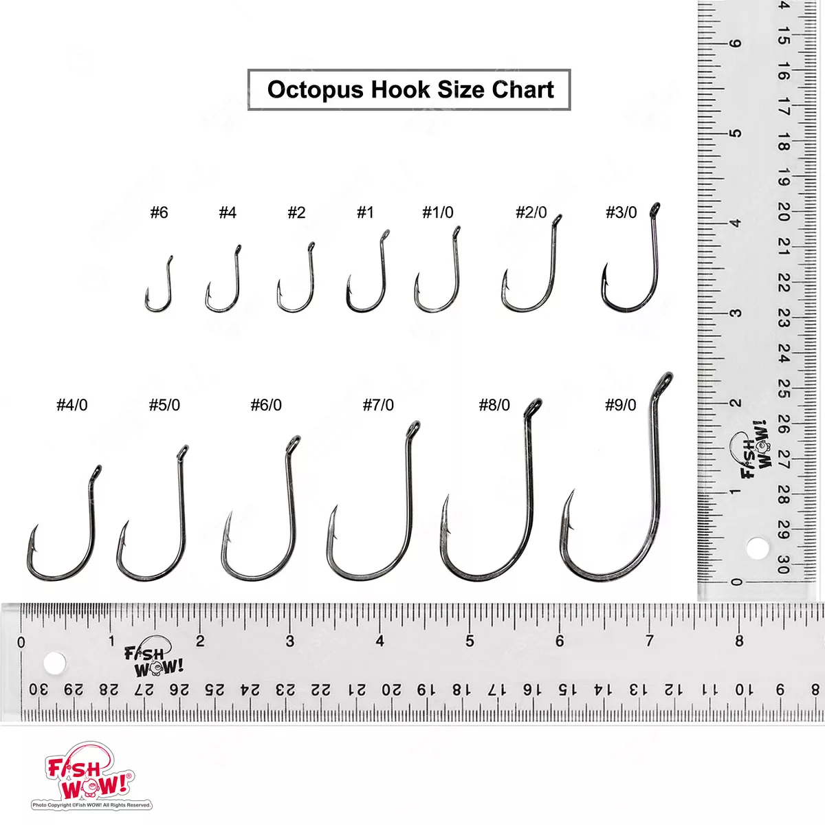 Fishing Octopus Hooks Size #6 #4 #2 #1 1/0 2/0 3/0 4/0 5/0 6/0 7/0 8/0 9/0  lot