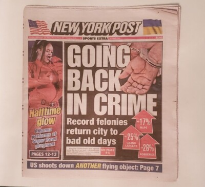 New York Post February 13 2023 Rihanna Super Bowl Half-Time, Lizzo