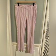 Nine West Red and White Trousers with Classic Pinstripe Design