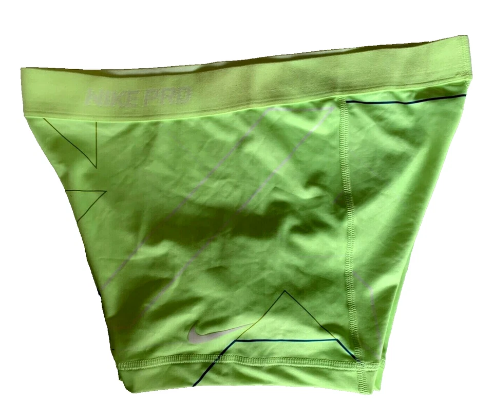 NEW NIKE PRO [L] Women's 2.5'' Compression Yoga Shorts-Yellow/Printed 453650-340 - Image 2 of 3