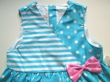 Vintage Allison Ann Toddler Dress 4T Blue White w/ Tag Summer Applique