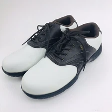 Austin Golf Shoes Men's Size 8.5D Brown and White With Cleat Key