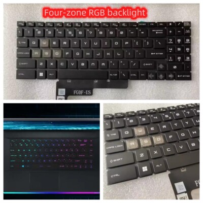 New 4-Zone RGB backlit US keyboard MSI Katana 17 B12VEK B12VFK B12VGK B13VEK